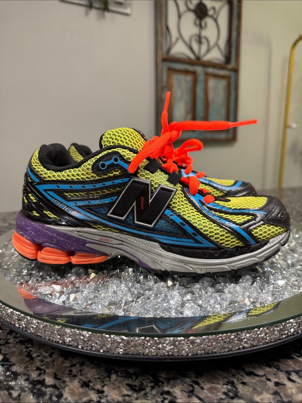 New 1906R Balance Neon Yellow, Blue & Orange Athletic Sneakers EUC M6 W7.5